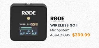 Henry's Rode wireless go ii mic system offer