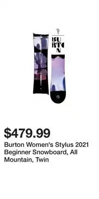 Sport Chek Burton women's stylus 2021 beginner snowboard, all mountain, twin offer