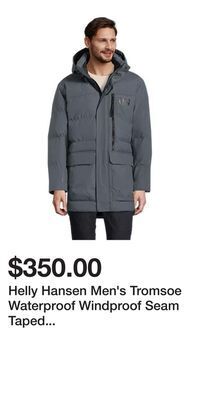 Sport Chek Helly hansen men's tromsoe waterproof windproof seam taped insulated winter jacket offer