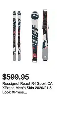 Sport Chek Rossignol react r4 sport ca xpress men's skis 2020/21 & look xpress 11 gw b83 bindings offer