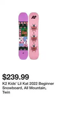 Sport Chek K2 kids' lil kat 2022 beginner snowboard, all mountain, twin offer