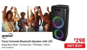 Visions Electronics Soundstage party comrade bluetooth speaker with led offer
