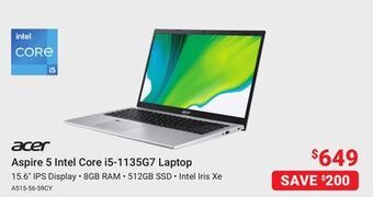 Visions Electronics Acer aspire 5 intel core i5-1135g7 laptop offer