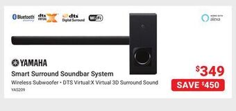 Visions Electronics Yamaha smart surround soundbar system offer