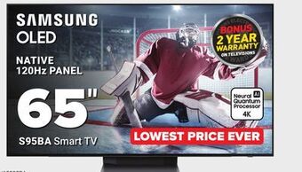 Visions Electronics Samsung oled native 120hz panel 65" s95ba smart tv offer