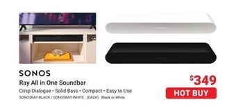 Visions Electronics Sonos ray all in one soundbar offer