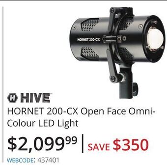 Vistek Hornet 200-cx open face omni-colour led light offer
