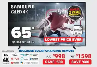 Visions Electronics Samsung 65" q60ba smart tv | 75" offer