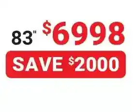 Visions Electronics Lg oled evo c2 4k hdr oled evo smart tv 83" offer
