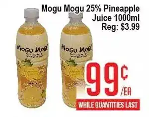 Skyland Foodmart Mogu mogu 25% pineapple juice offer
