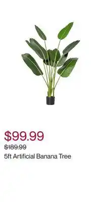 Hudson's Bay 5ft artificial banana tree offer