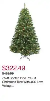 7.5-ft scotch pine pre-lit christmas tree with 400 low voltage lights with adapter and 1051 mixed tips