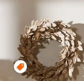 Home Depot Hah 22in champagne leaf wreath offer
