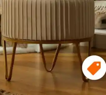 Home Depot Fabulaxe round velvet ottoman stool offer