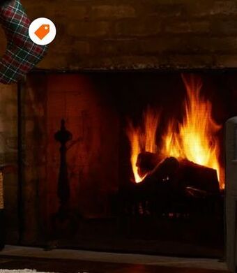 Home Depot Hah 21in plaid stocking w/black fur offer