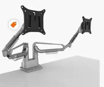 Home Depot Kanto dual-monitor desktop mount for 17-inch to 32-inch displays, silver offer