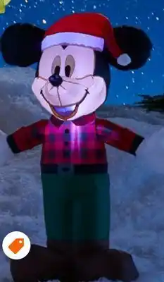 Home Depot Disney airblown inflatable mickey mouse in woodland outfit offer