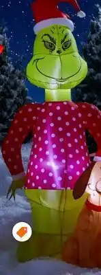 Home Depot Airblown - grinch w/ max scene- dr. seuss (hd) offer