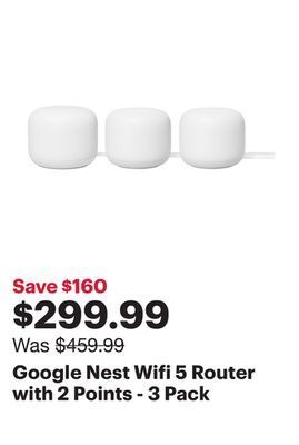 Best Buy Google nest wifi 5 router with 2 points - 3 pack offer