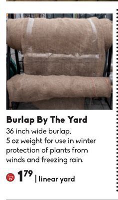 Sheridan Nurseries Burlap by the yard offer