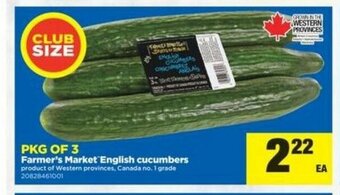Real Canadian Superstore Farmer's market english cucumbers offer