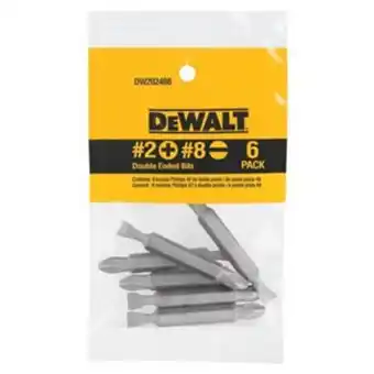 Lowe's Dewalt #2 phillips / #8 slotted double-ended screwdriver bit (6-pack) offer
