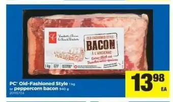 Real Canadian Superstore PC old-fashioned style peppercorn bacon offer
