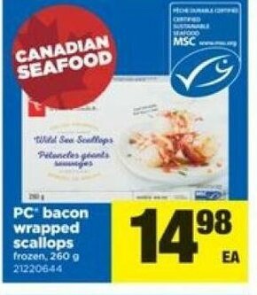 Real Canadian Superstore PC bacon wrapped scallops offer