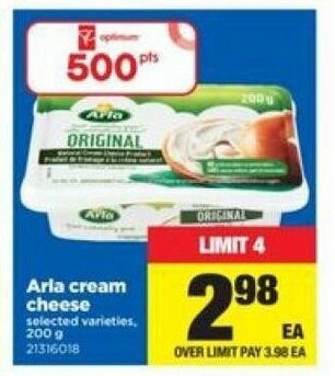 Real Canadian Superstore Arla cream cheese offer