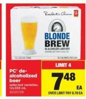 Real Canadian Superstore PC de-alcoholized beer offer