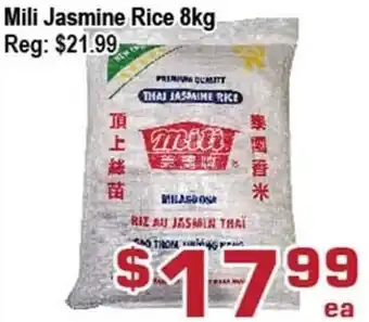 Top Food Supermarket Mili Jasmine Rice 8Kg offer