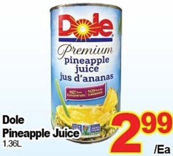 T&T Supermarket Dole Pineapple Juice 1.36L offer