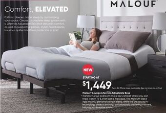 Sleep Country Malouf lounge lifestyle adjustable base offer