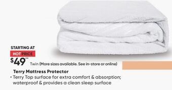 Sleep Country Terry mattress protector offer
