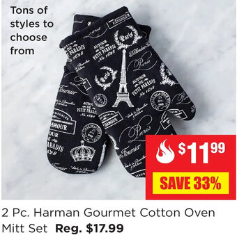 Kitchen Stuff Plus 2 Pc. Harman Gourmet Cotton Oven Mitt Set offer