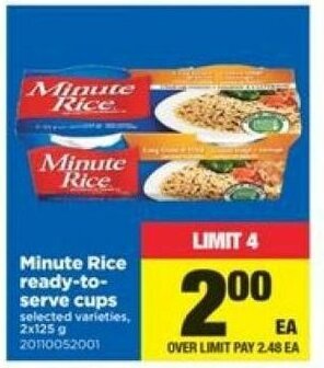 Real Canadian Superstore Minute rice ready-to-serve cups offer