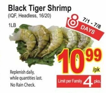 T&T Supermarket Black tiger shrimp offer