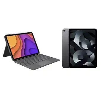 Best Buy Apple ipad air 10.9" 256gb with wi-fi folio touch keyboard case (5th generation) - space grey/grey offer