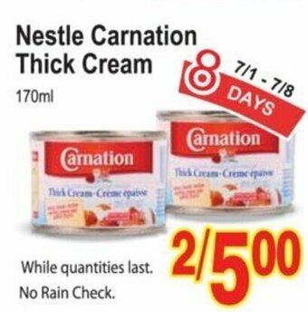 T&T Supermarket Nestle carnation thick cream offer
