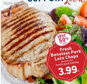 IGA Fresh boneless pork loin chops offer