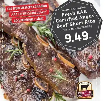 IGA Fresh AAA certified angrus beef short ribs offer