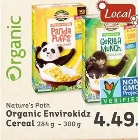 IGA Organic envirokidz cereal offer