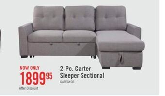 The Brick Carter 2-piece linen-look fabric right-facing sleeper sectional - solis grey offer