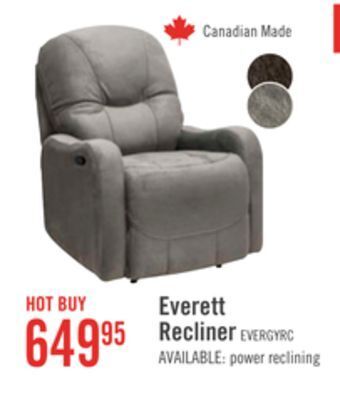 The Brick Everett polyester recliner - grey offer