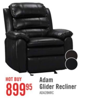 The Brick Adam leather-look fabric glider recliner - black offer