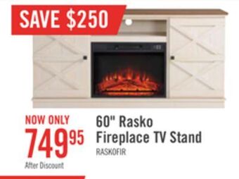 The Brick Rasko 60" tv stand with log fireplace offer