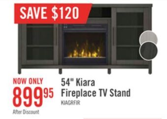 The Brick Kiara 54" tv stand with crystal ember and log firebox - grey offer