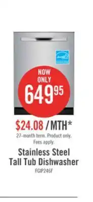 The Brick Frigidaire built-in dishwasher with dual orbitclean® wash system - fgip2468uf offer