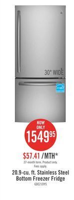The Brick Ge 20.9 cu. ft. bottom-freezer refrigerator - gde21dyrkfs offer