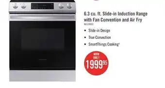 The Brick Samsung 6.3 cu. ft. slide-in electric induction range with air fry - ne63b8411ss/ac offer